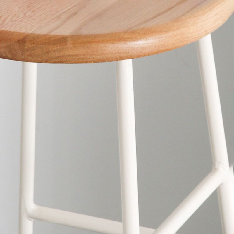 Modern Armless Backless Counter Stool Iron Bar Stool with Seat and Pedal for Cafe