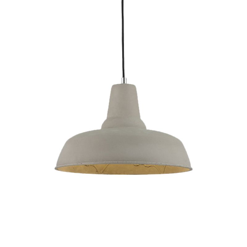 Barn Kitchen Bar Pendant Lighting Nordic Cement 1 Head Grey/White/Beige Ceiling Light with Carved Interior