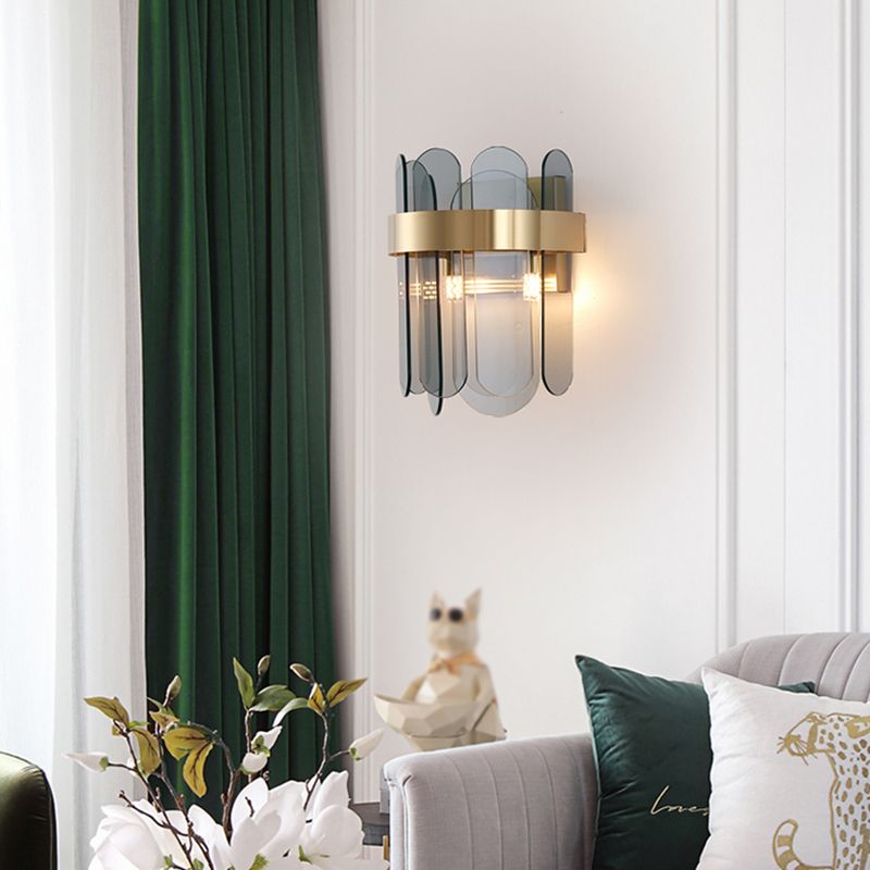 Geometric Sconce Light Fixtures Modern Style Glass 2 Lights Sconce Lights for Living Room Bedroom
