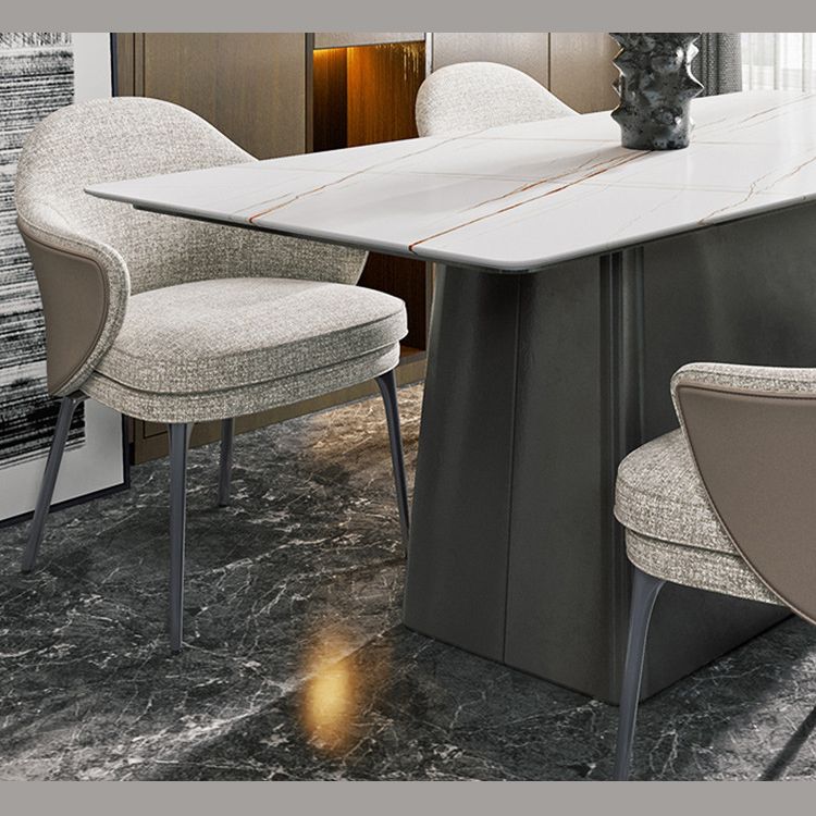 Chaise de salle à manger à la maison de style contemporain chaise de salle à manger en métal avec des jambes noires