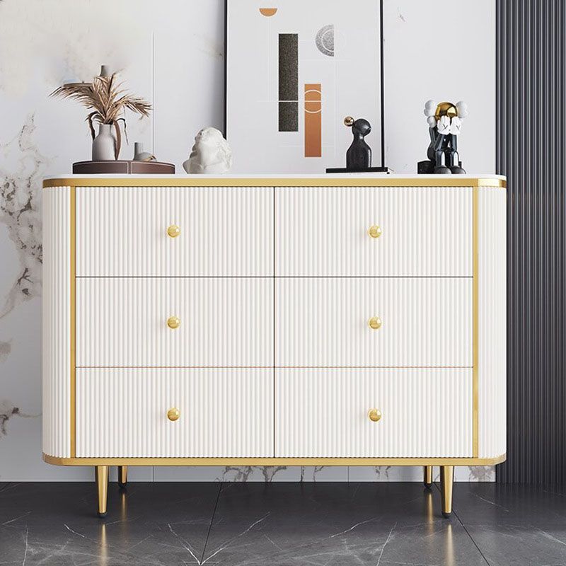 Glam Bedroom Chest Stone 16"Wide Storage Chest with Metal Legs