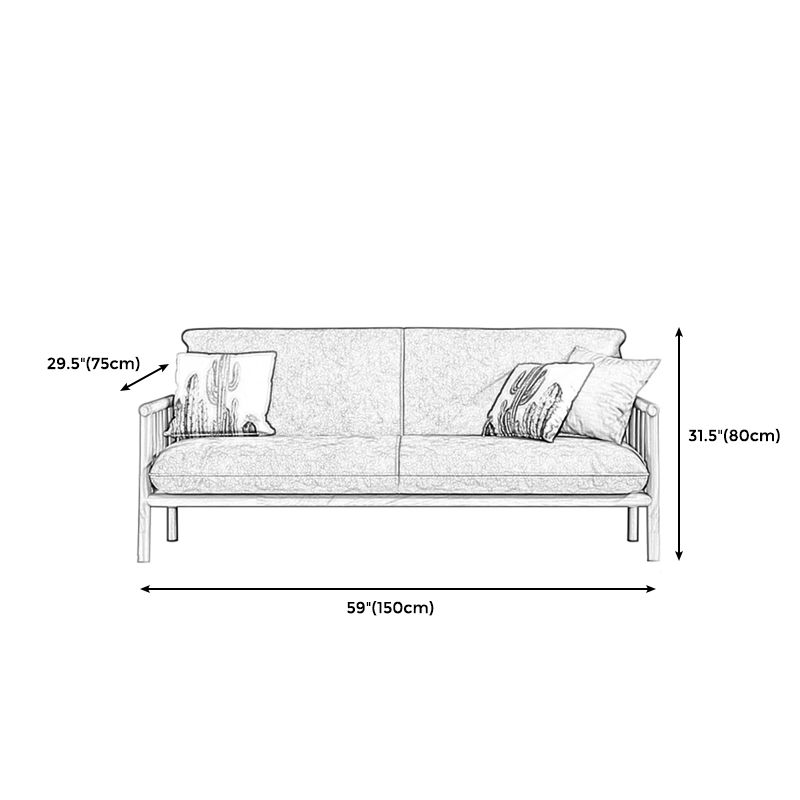 2-seats Faux Leather Rolled Arm Sofa 28.7"W with 2 Pillows Stain Resistant Sofa