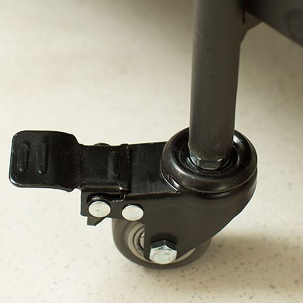 Contemporary 35.43"H Rolling Prep Table Rectangular Metal Prep Table for Dining Room