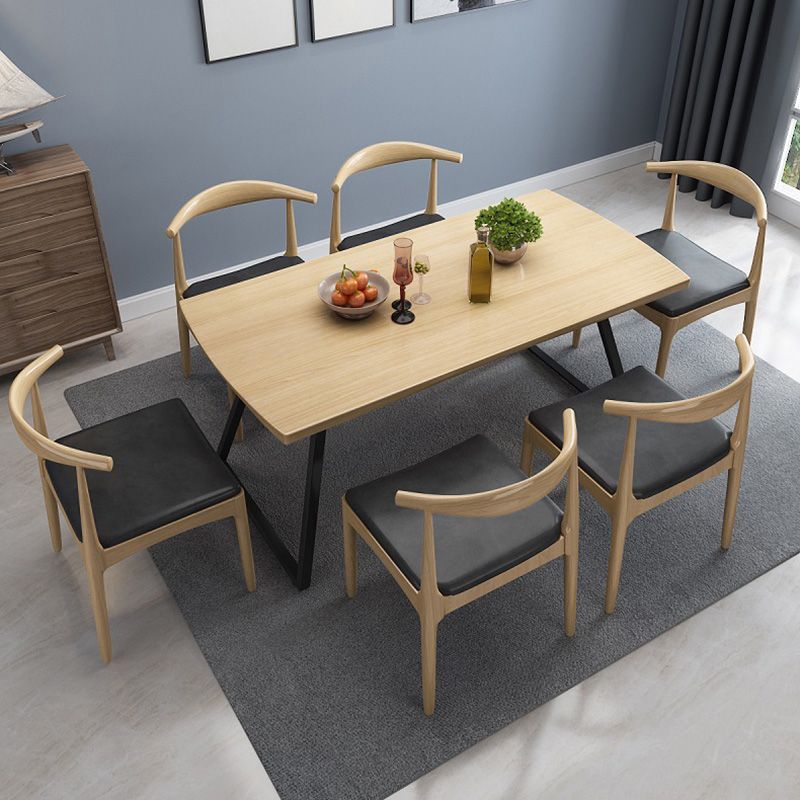 Industrial 1/2/3/5/7 Pieces Dining Set Rectangular Solid Wood Indoor Dinette Set