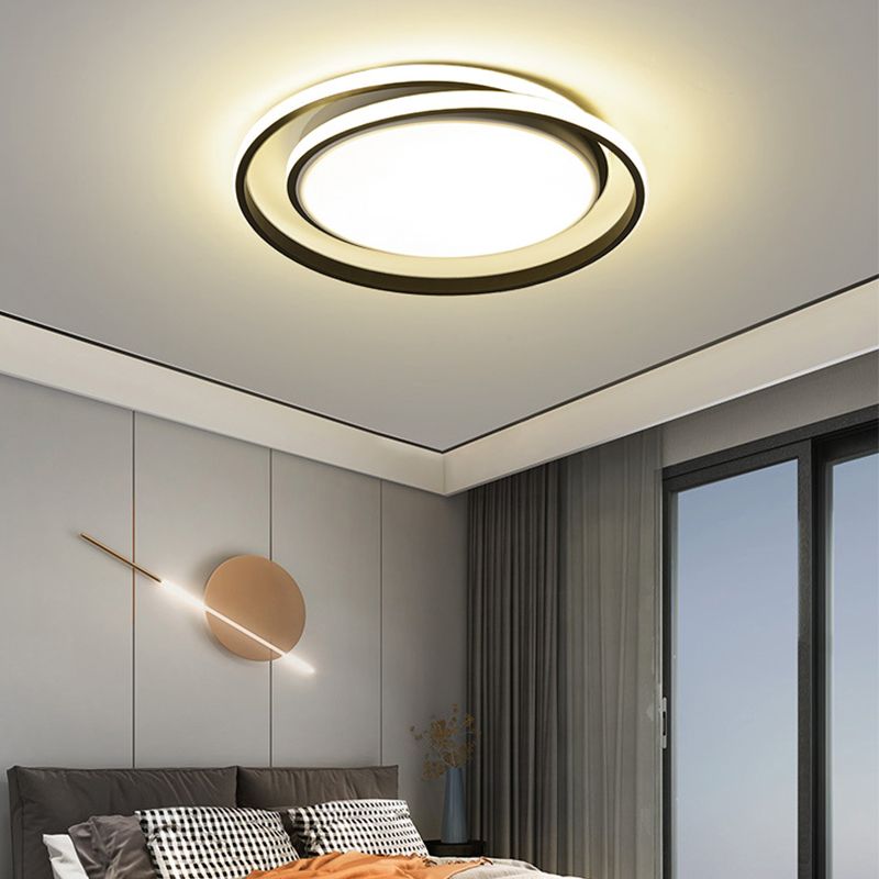 LED Black Ceiling Light Modern Style Ceiling Mount Light with Acrylic Shade for Bedroom