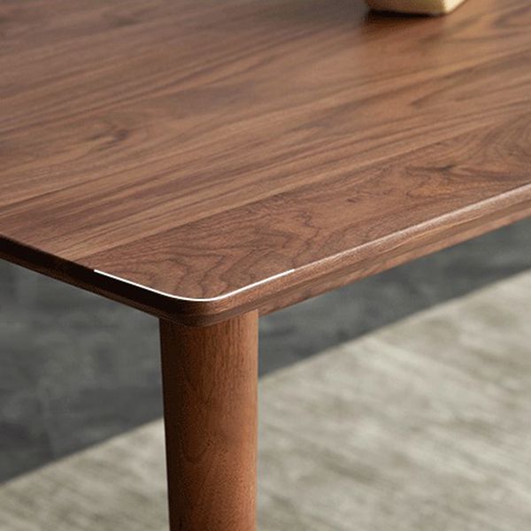 Luxury Pine Wood Table for Restaurant Rectangle Dining Table in Brown with 4 Legs