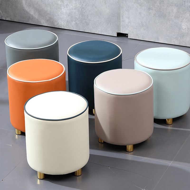 Orange Leather Round Standard Water Resistant Indoor Standard