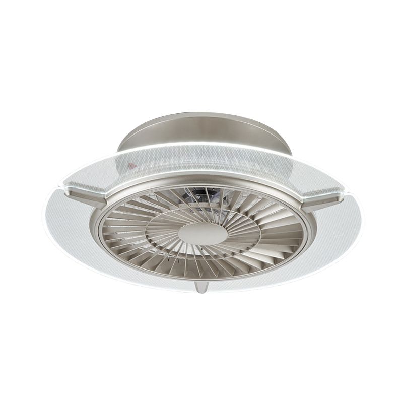 Gold/Silber -LED -Deckenlüfter Beleuchtung Modernismus Metall Rund/Sechseck Semi Flushmount für Wohnzimmer, 23,5 "breit
