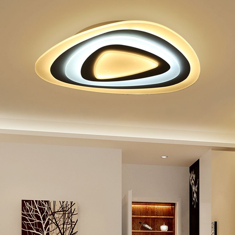 19.5"/23.5"/31.5" Wide LED Bedroom Flush Mount Lamp with Ultrathin Acrylic Shade White Ceiling Light in Warm/White Light