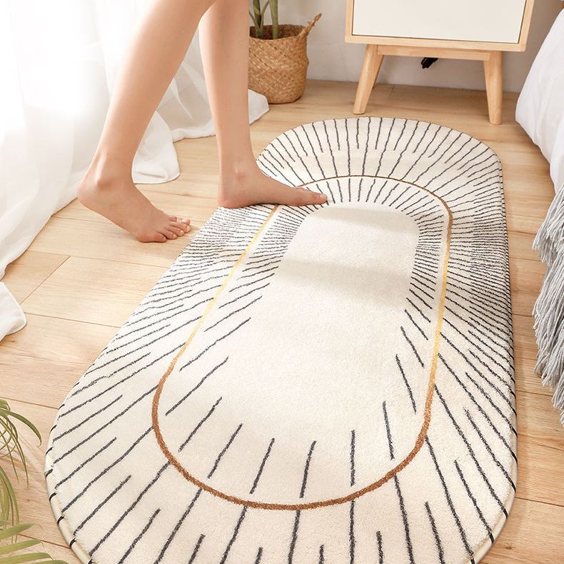 Comfort Modern Area Rug Simple Geometry Pattern Carpet Lamb Wool Washable Indoor Carpet for Bedroom