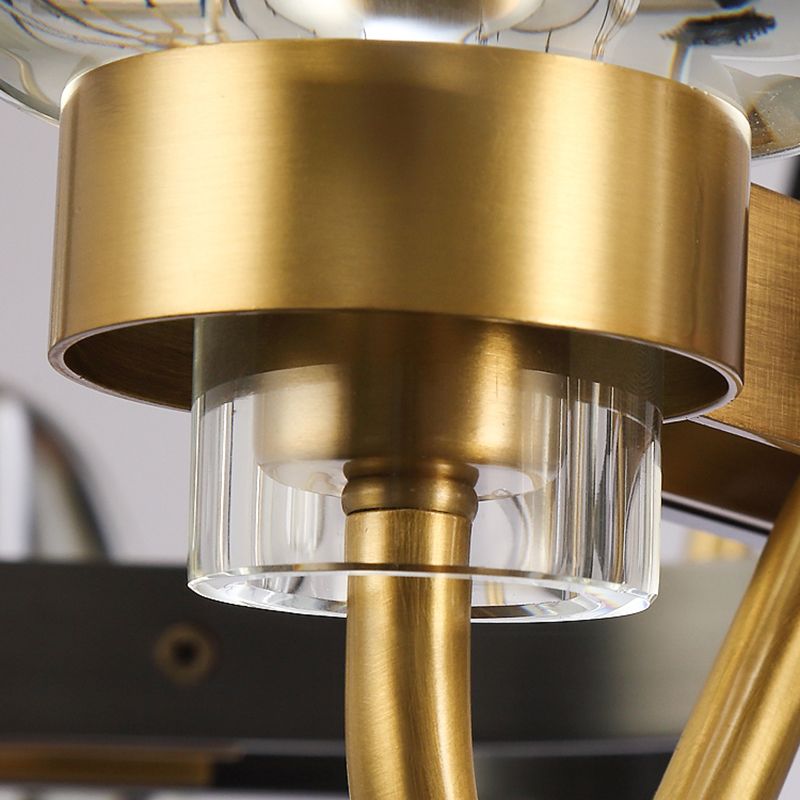 Lampada del lampadario a cristallo multi -luci lampada a sospensione circolare in stile moderno