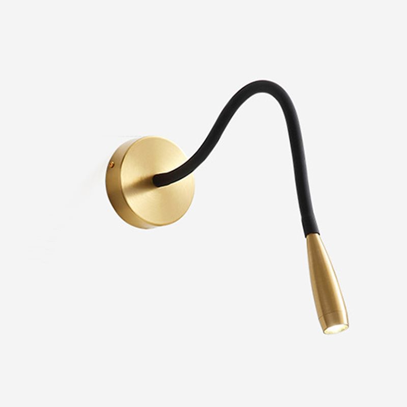 Armed Wall Light Fixture Modern Metal 1 Light Wall Sconce in Gold