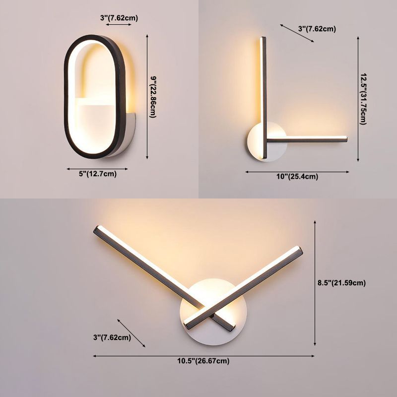 Modern Simple Metal Wall Light Geometry LED Wall Lamp with Acrylic Shade for Bedroom