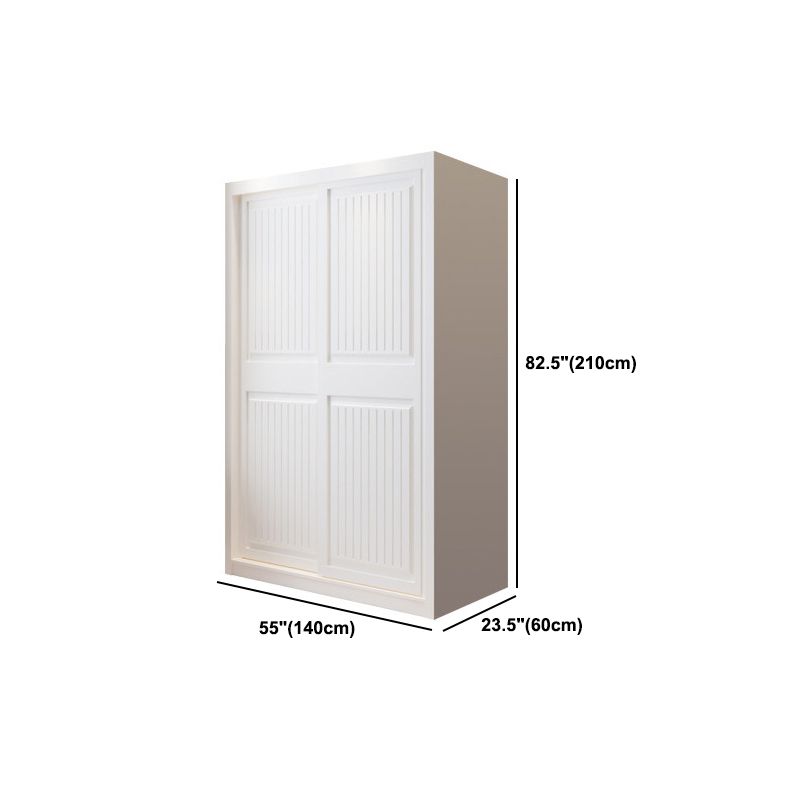 Modern White Wardrobe Armoire Engineered Wood Wardrobe Cabinet with Drawers