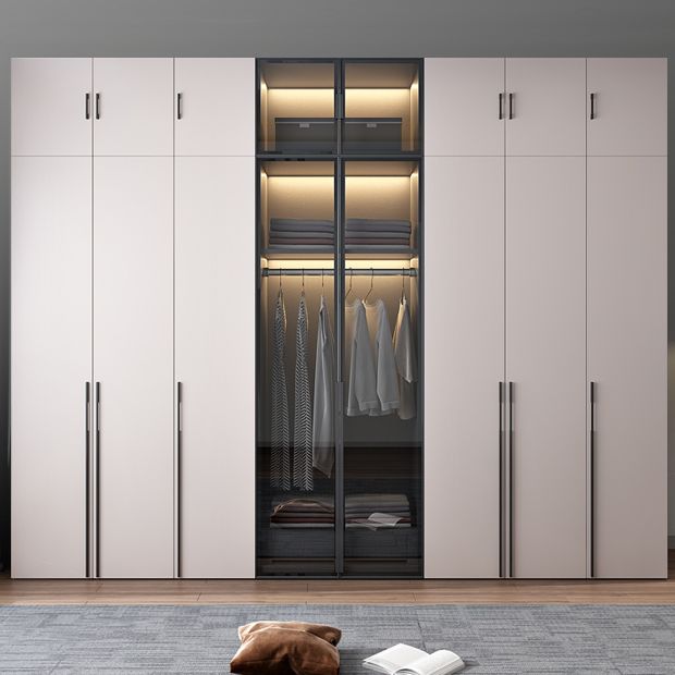 Hinged Wardrobe Closet with Drawer Contemporary Storage Cabinet