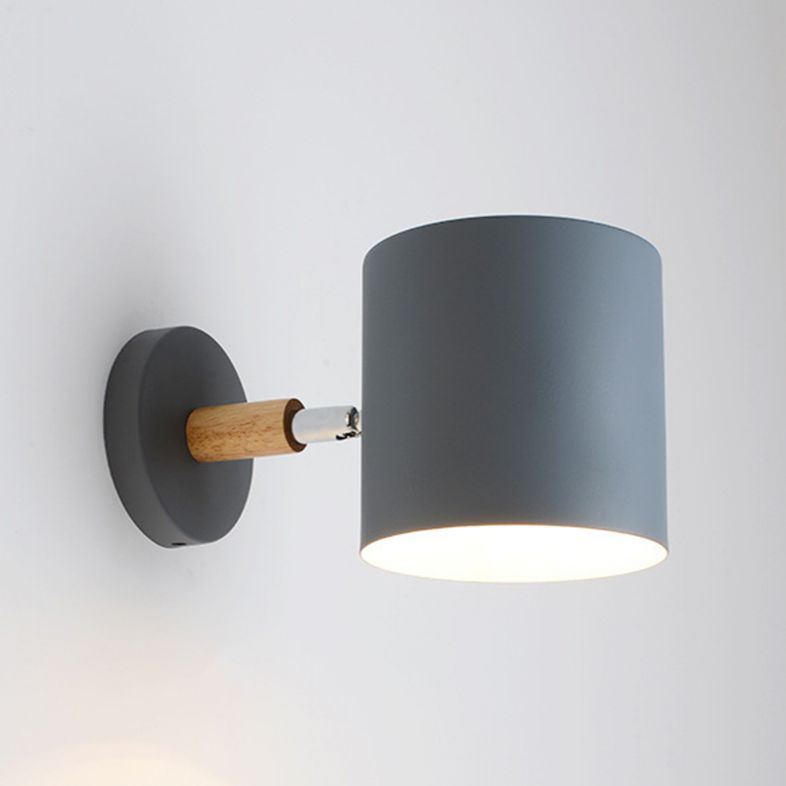 Cylinder Wall Mounted Lamps Modern Style Metal 1 Light Wall Light Sconces