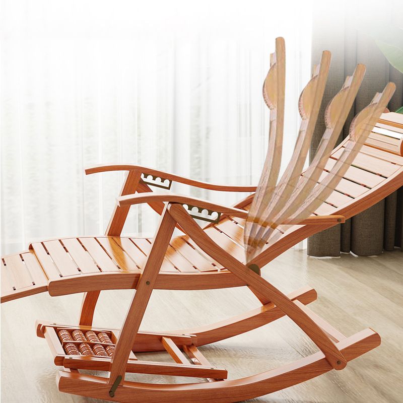 Modern Wooden Glider Chair Pure Color Rocking Chair with Removable Cushions