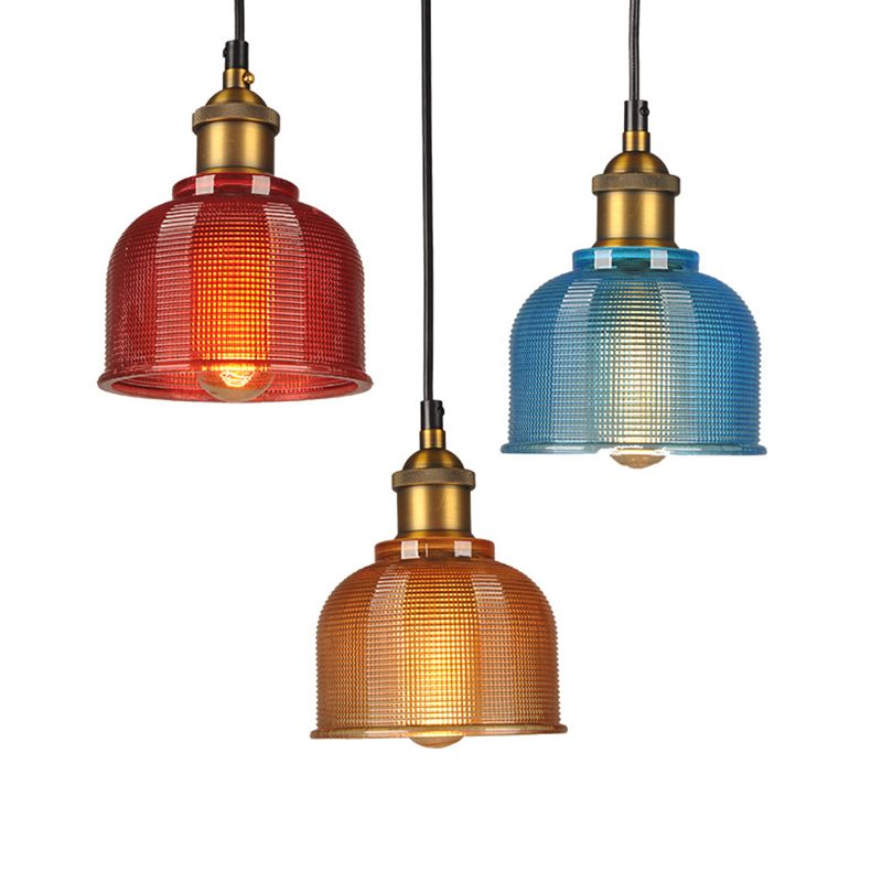 Modern Style Hanging Light Fixture Bowl Shape Hanging Ceiling Light with Glass Shade