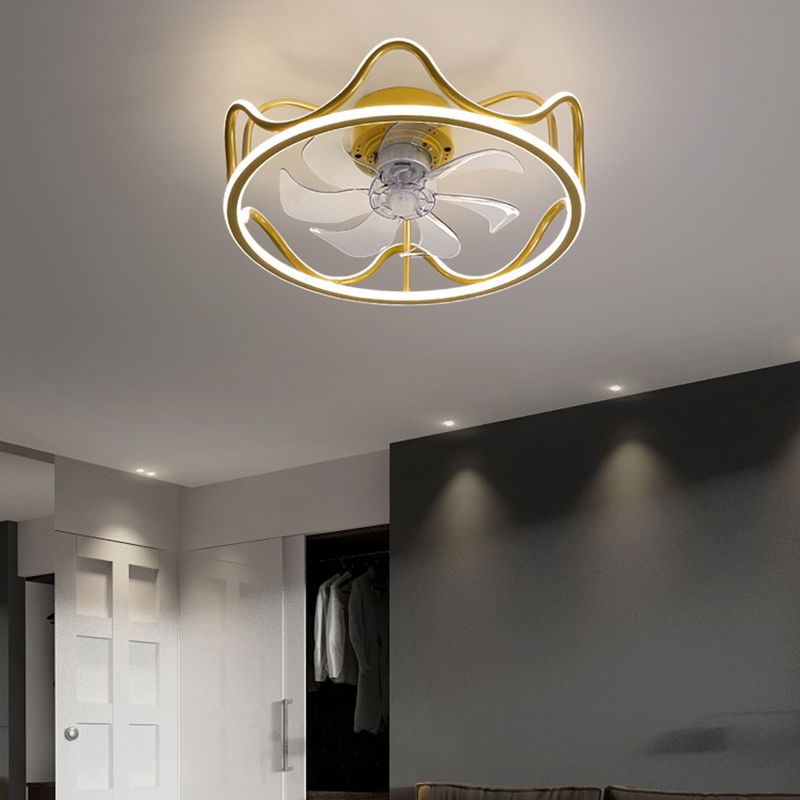 Lampada a ventola a soffitto in metallo in stile semplice per la camera da letto
