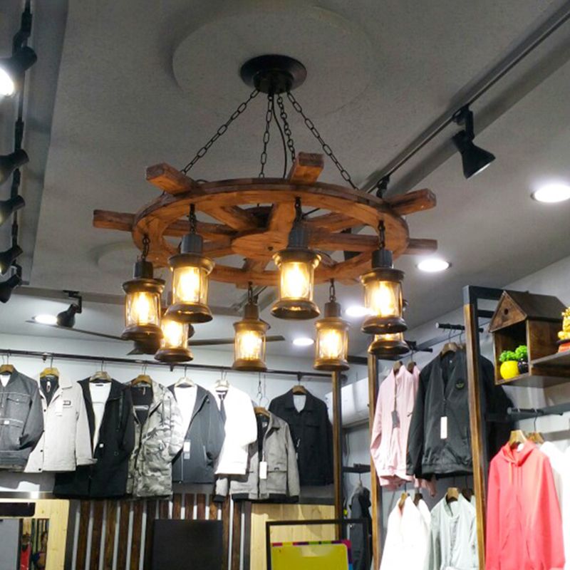 Accesorios de iluminación de lámpara de madera de timón lámpara de lámpara colgante