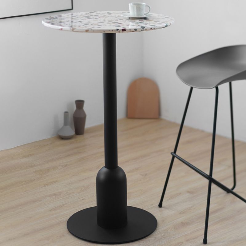 Industrial Style Bar Table Stone Pedestal Base Bar Dining Table for Indoor