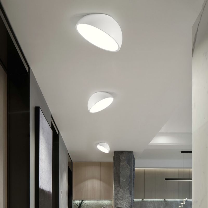 Modern Minimalist LED Flush Mount Iron Hemisphere Sconce Ceiling Light with Acrylic Shade