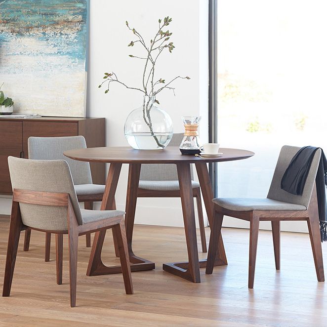 Modern 1/2/4/5 Pieces Round Dining Set Solid Wood Dinette Table with Wood Chairs
