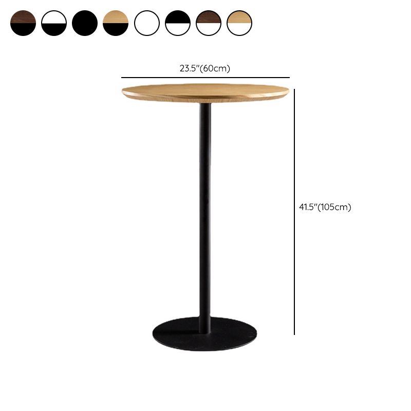Solid Wood Pub Table 41-inch Bar Height Industrial Round Bar Table for Indoor