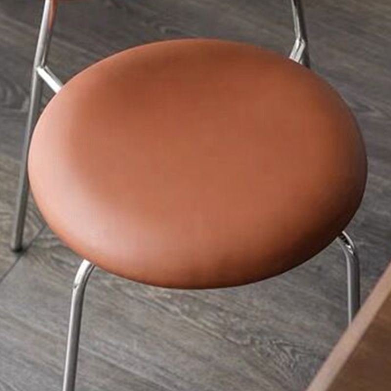 Contemporary Armless Dining Chairs Faux Leather Upholstered Dining Side Chair