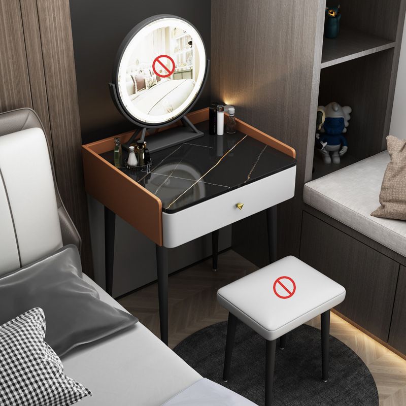 17.32" Wide Vanity Set Contemporary Dressing Table with Drawer