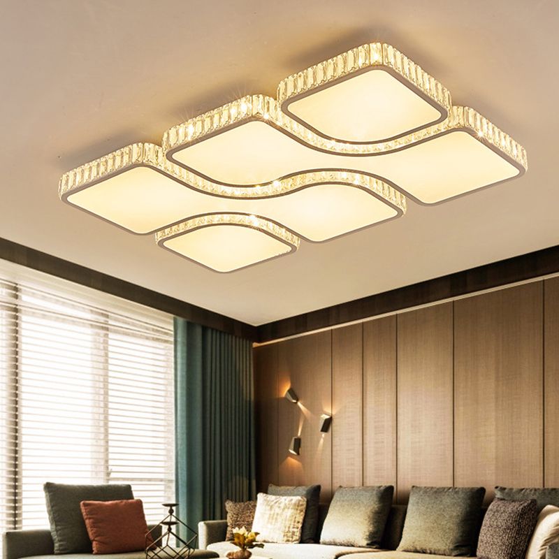 Wit vierhoekig inbouwlicht Hedendaags LED-acryl inbouwlicht met ingelegd kristal