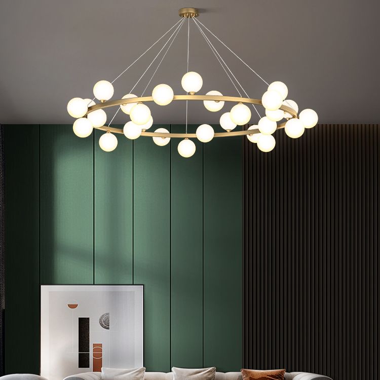 Glob kroonluchter verlichtingsarmaturen Designer Style Multi-Head Suspension Light met witte schaduw
