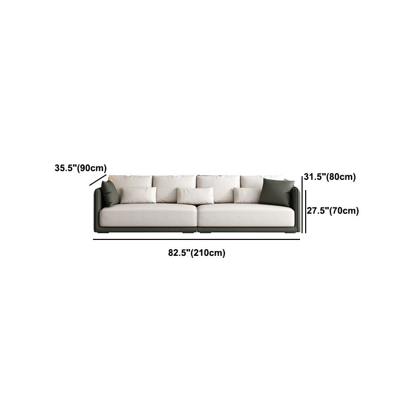 Leather White Sofa with Back Pillows candinavian Sofa for Living room