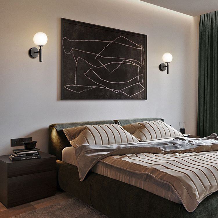 Industrial Bath Vanity Lighting Globe Shaded Golden / Black Vanity Lamp for Bathroom