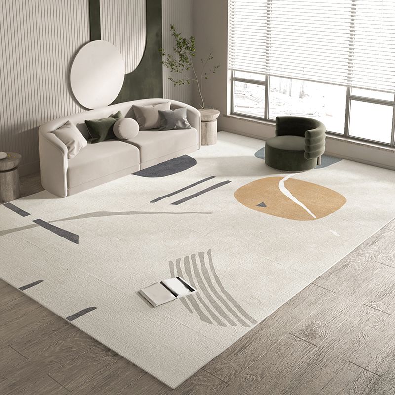 Simple Colorblock Rug Morandi Color Area Rug Polyester Easy Care Carpet for Bedroom