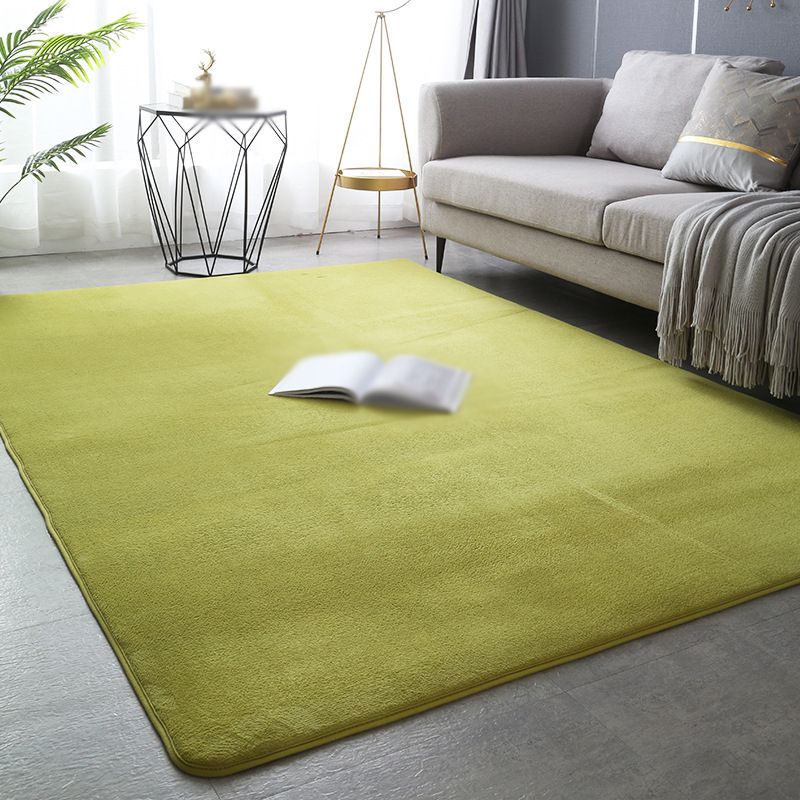 Casual Indoor Carpet Solid Color Polyester Area Rug Stain Resistant Carpet for Living Room