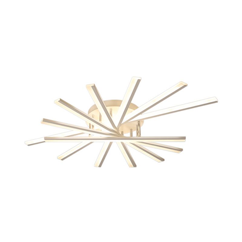 Moderne Unterputz-Deckenleuchte aus Metall für Esszimmer und Wohnzimmer