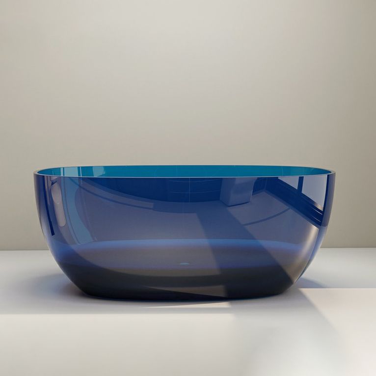Modern Freestanding Roll Top Bathtub Soaking Oval Bath for Bathroom