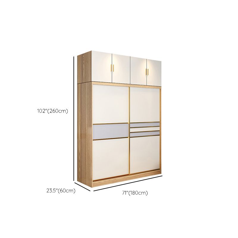 Engineered Wood Wardrobe Armoire with Garment Rod Modern Wardrobe Cabinet
