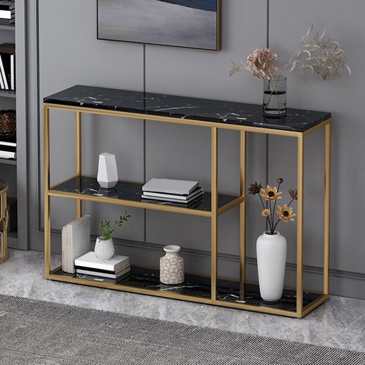 Glam Console Accent Table Antique Finish Rectangle Console Table