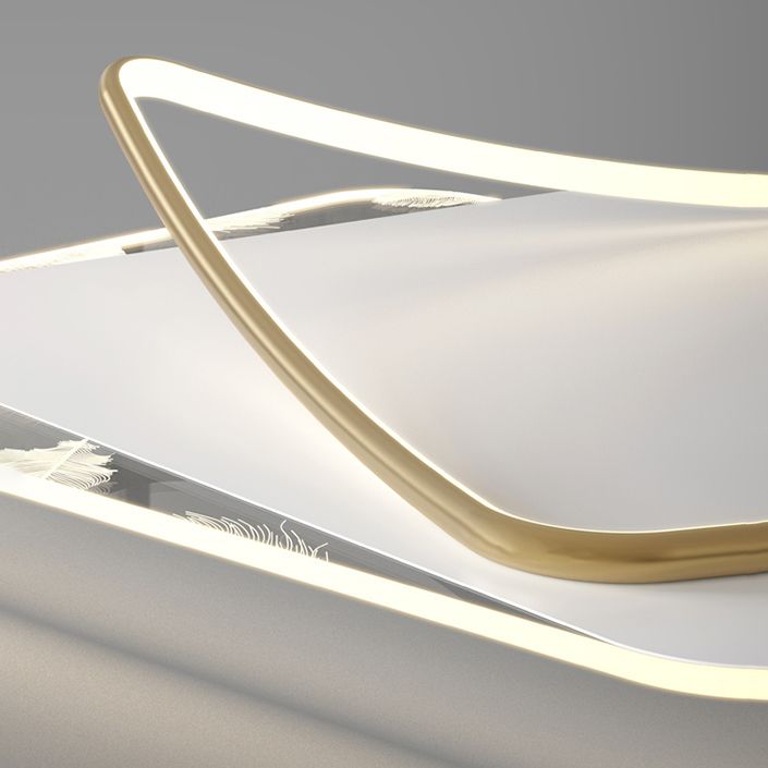 Acrylic Feather LED Flush Mount in Modern Artistic Style Aluminium Geometric Ceiling Fixture