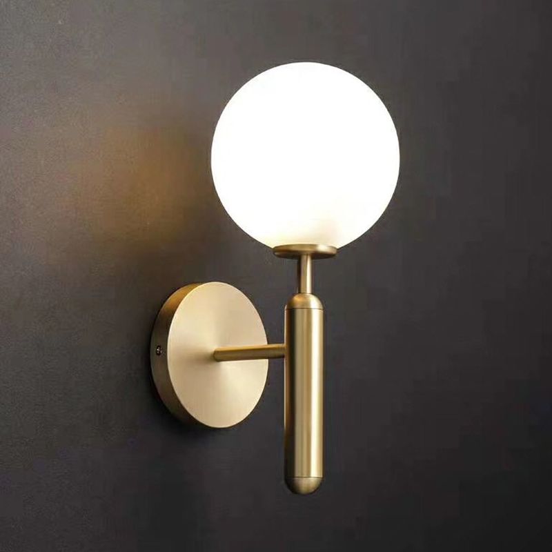 Modern Vanity Lamp Globe Glass Wall Light Fixture for Bathroom