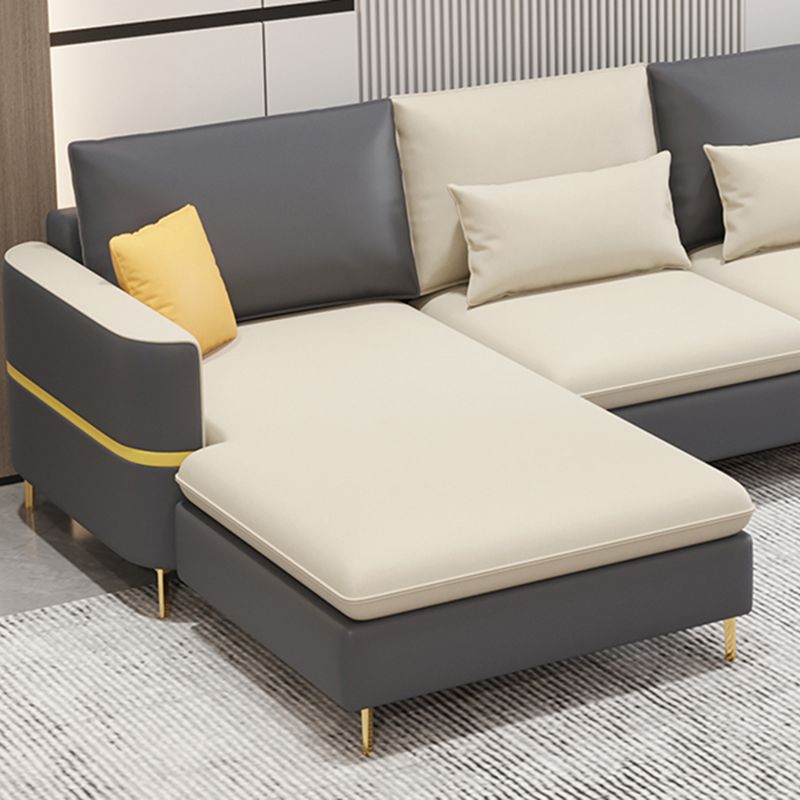 Contemporary 4-Seater Sectional with Square Arms for Living Room