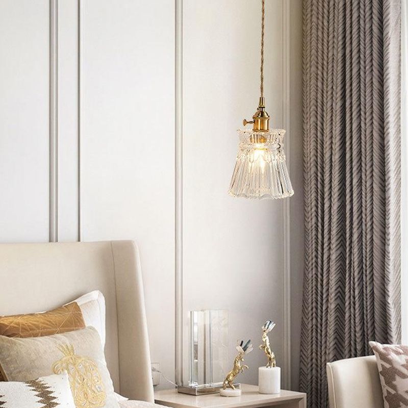 Golden Metal Lighting Glass Shaded Wall Light for Room and Foyer