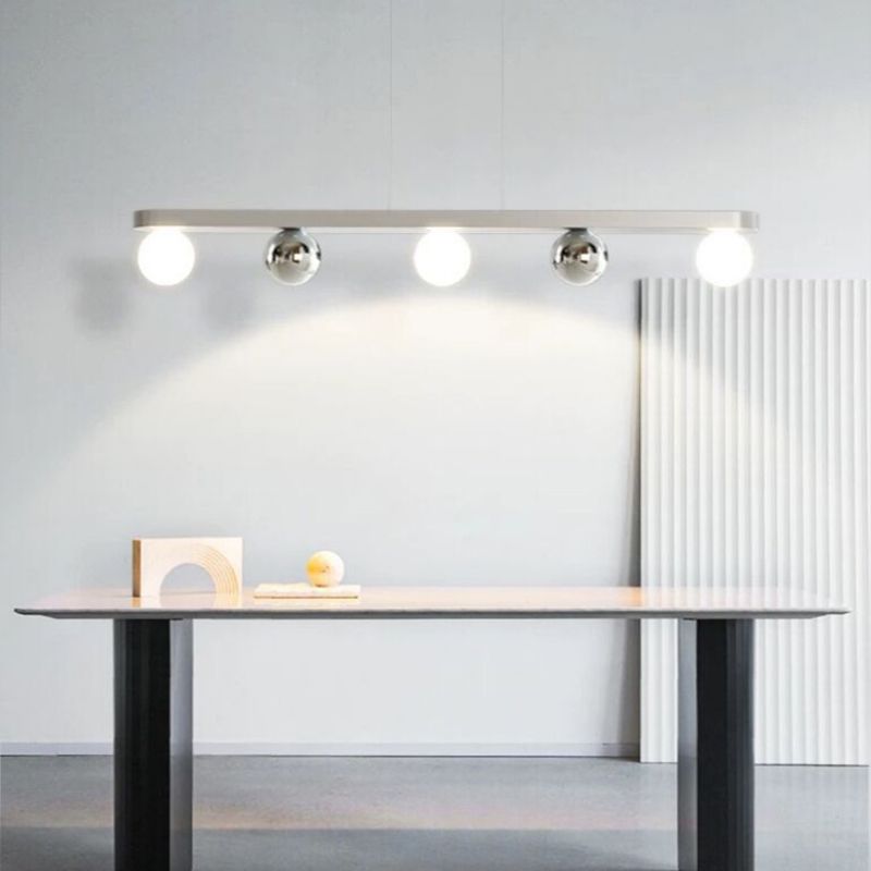 Contemporary Globe Hanging Pendant Lights in White for Dining Room