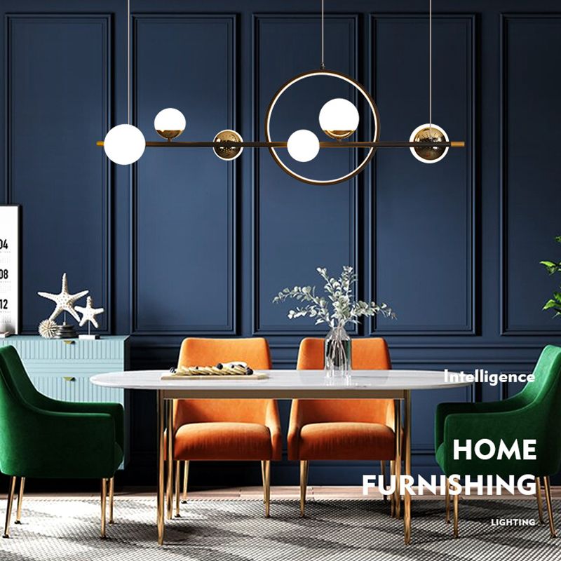 Modern Style Chandelier Light Round Shade Ceiling Hanging Light for Dining Room