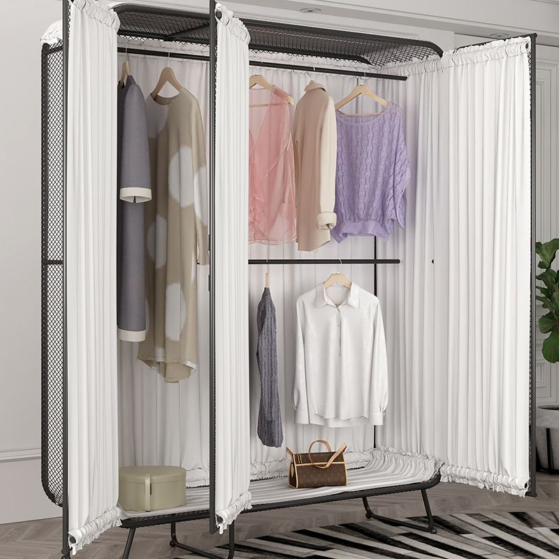 Modern Style Wardrobe Cabinet Metal Clothes Rail Wardrobe Armoire