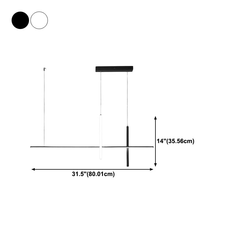 Simple Style Adjustable Length Hanging Lamp 3-Light Island Light Fixture for Kitchen