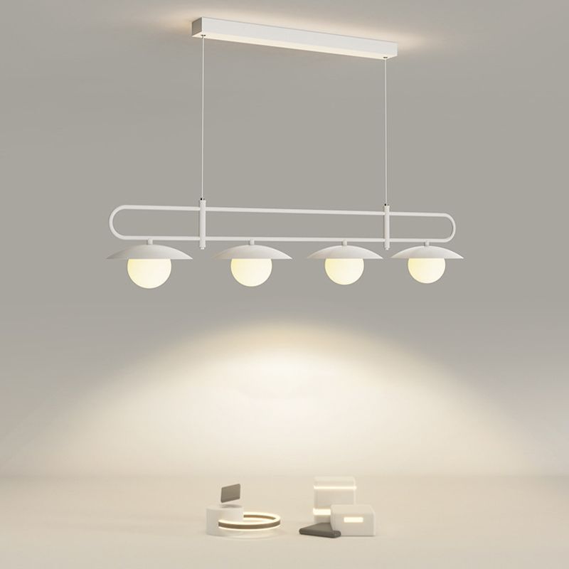 Modernism 3/4-Light Kitchen Island Lighting White LED Island Pendant Lighting