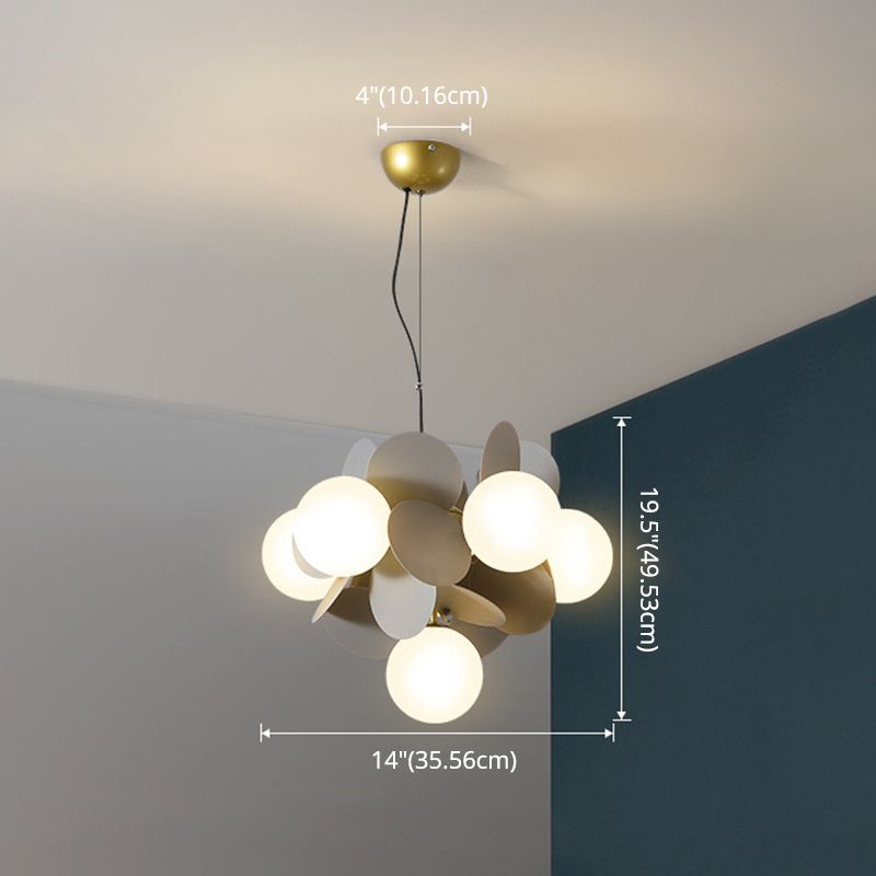 Balloon suspension des luminaires suspendus Cartoon Métallique Drop Pendant avec une teinte en verre pour la chambre